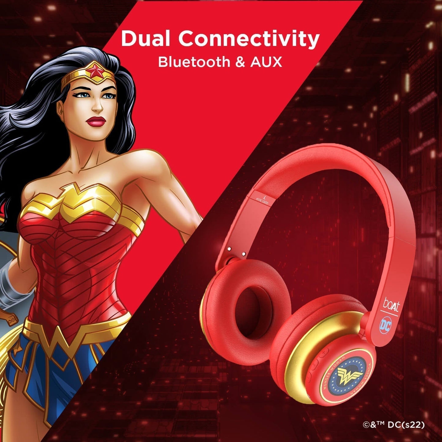 boAt Rockerz 450 Wonder Woman DC Edition (Renewed)