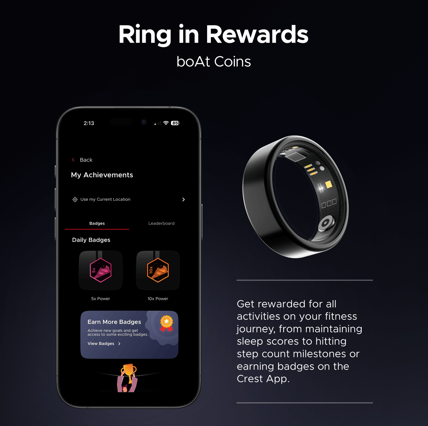 boAt Smart Ring Active (Renewed)