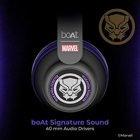 boAt Rockerz 450 Black Panther Marvel Edition (Renewed)