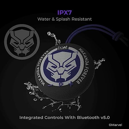boAt Stone 190 - Black Panther Marvel Edition (Renewed)