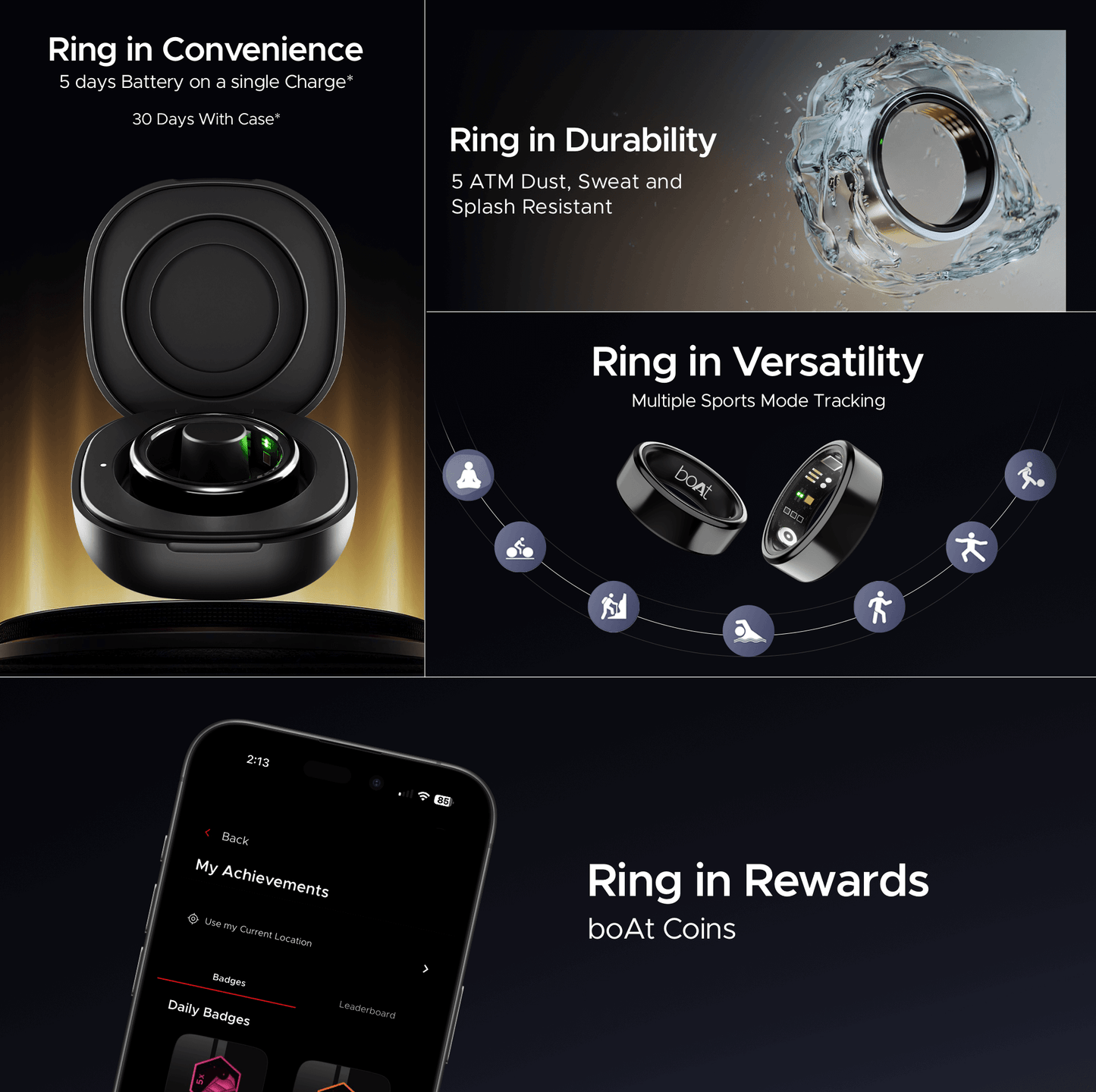 boAt Smart Ring Active (Renewed)