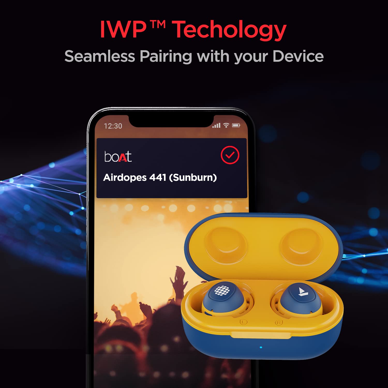 boAtAirdopes441SunburnEditionTrueWirelessEarbudswithUpto30HoursPlaybackboAtSignatureSoundIWPTechnologyIPX7BTv50TypecInterfaceandCapacitiveTouchControlsJazzyBlueD